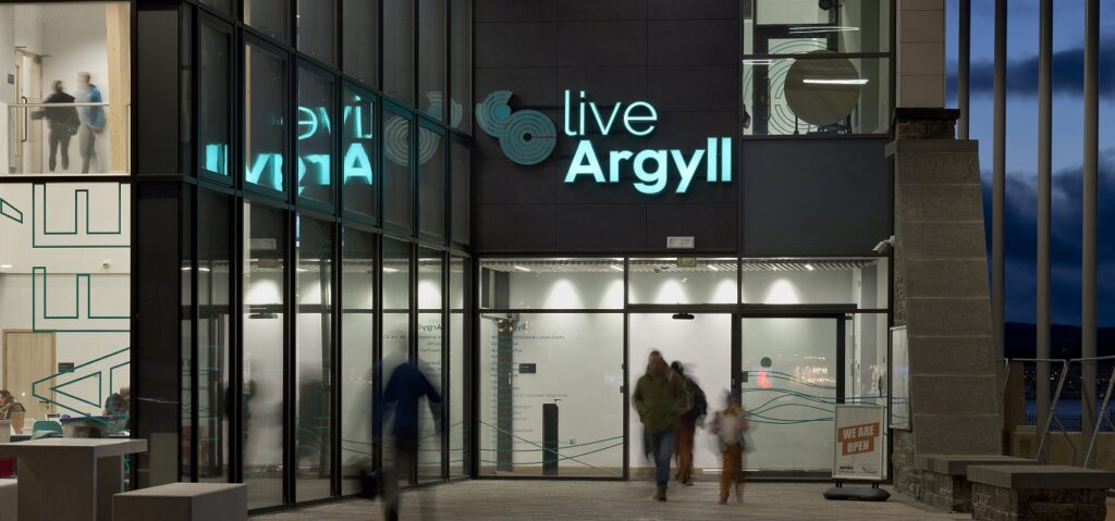 Helensburgh Leisure Centre Illuminated Live Argyll Building Sign