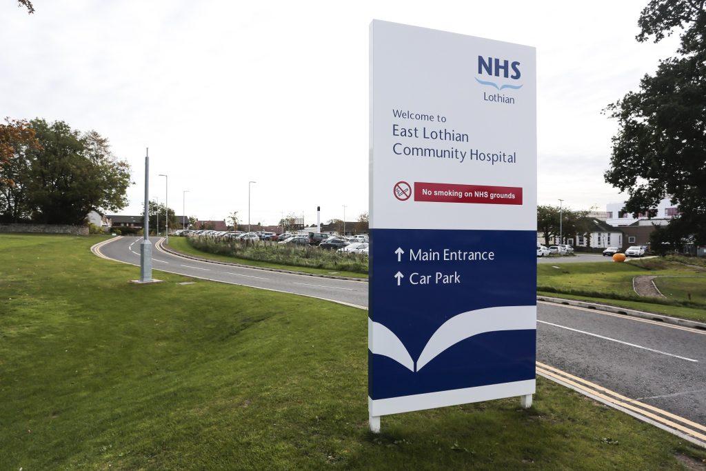 NHS East Lothian Community Hospital Totem Sign