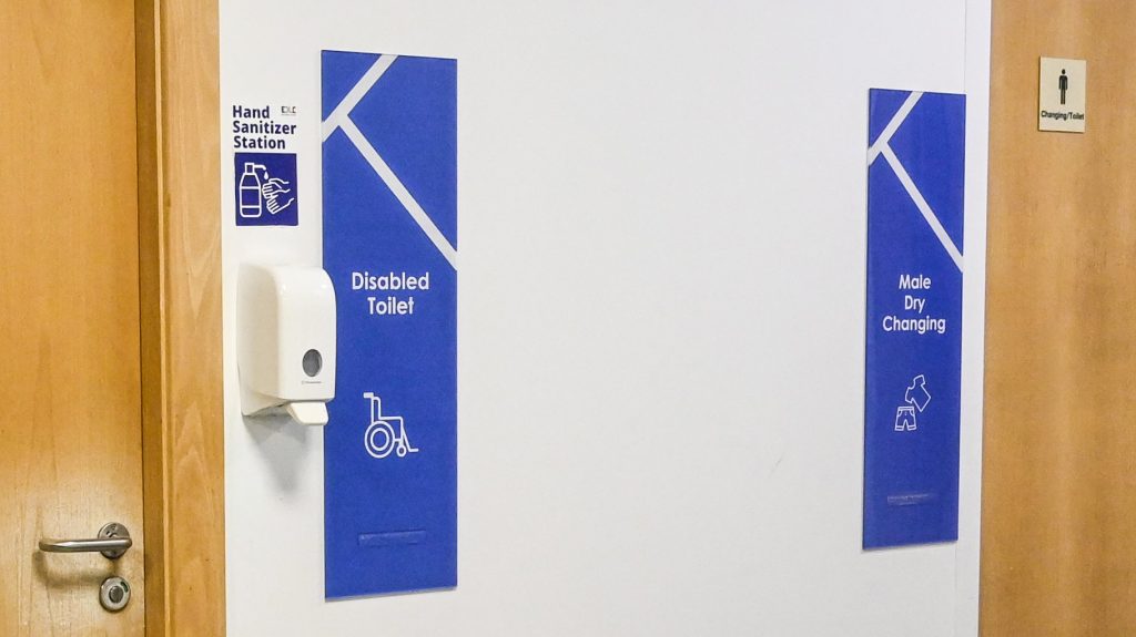 Kirkintilloch Leisure Centre Toilet signs
