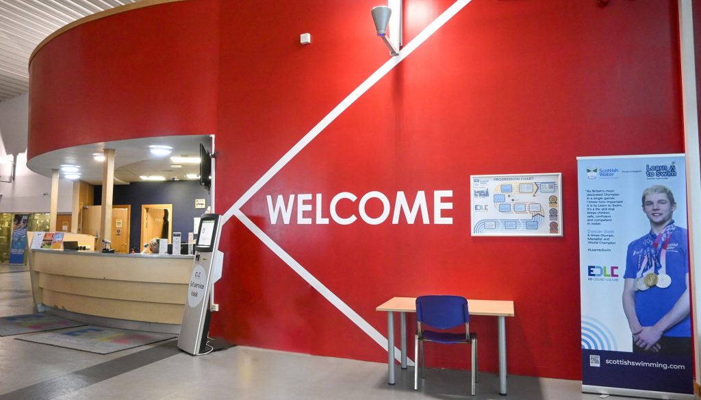 Kirkintilloch Leisure Centre Welcome Text at Reception