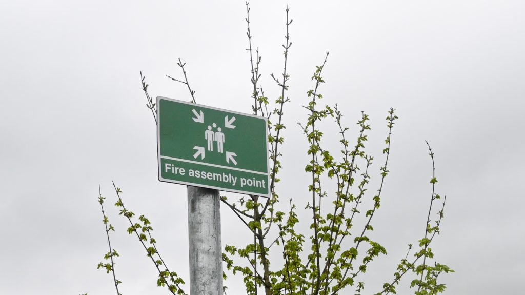 Riverbank Community Hub Fire Assembly Point Sign